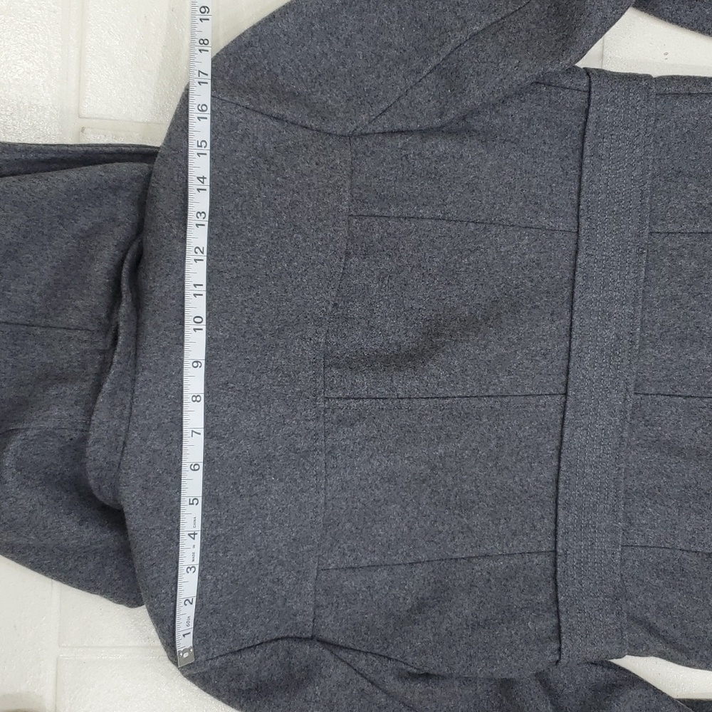 Kenneth Cole New York coat women's size 10 gray wool blend zip off hood pockets - Picture 13 of 13